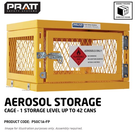 PRATT AEROSOL CAGE 1 STORAGE LEVEL UP TO 42 CANS FLAT PACKED